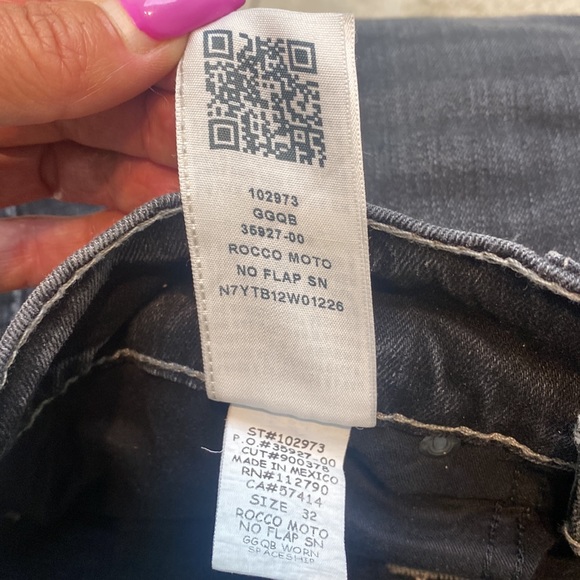 👖👖👖TRUE RELIGION JEANS Size 32 ROCCO MOTO NO FLAP SN new no tag faded black - Picture 13 of 13